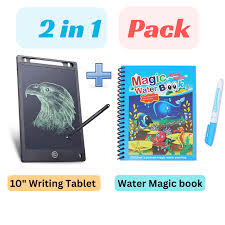 Magic Water Book + 8.5” LCD Writing Tablet Educational Learning Bundle for Kids Combo for Little Geniuses!