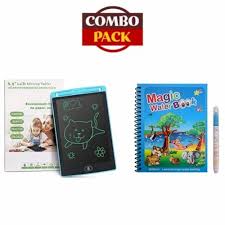 Magic Water Book +  8.5” LCD Writing Tablet Educational Learning Bundle for Kids Combo for Little Geniuses!